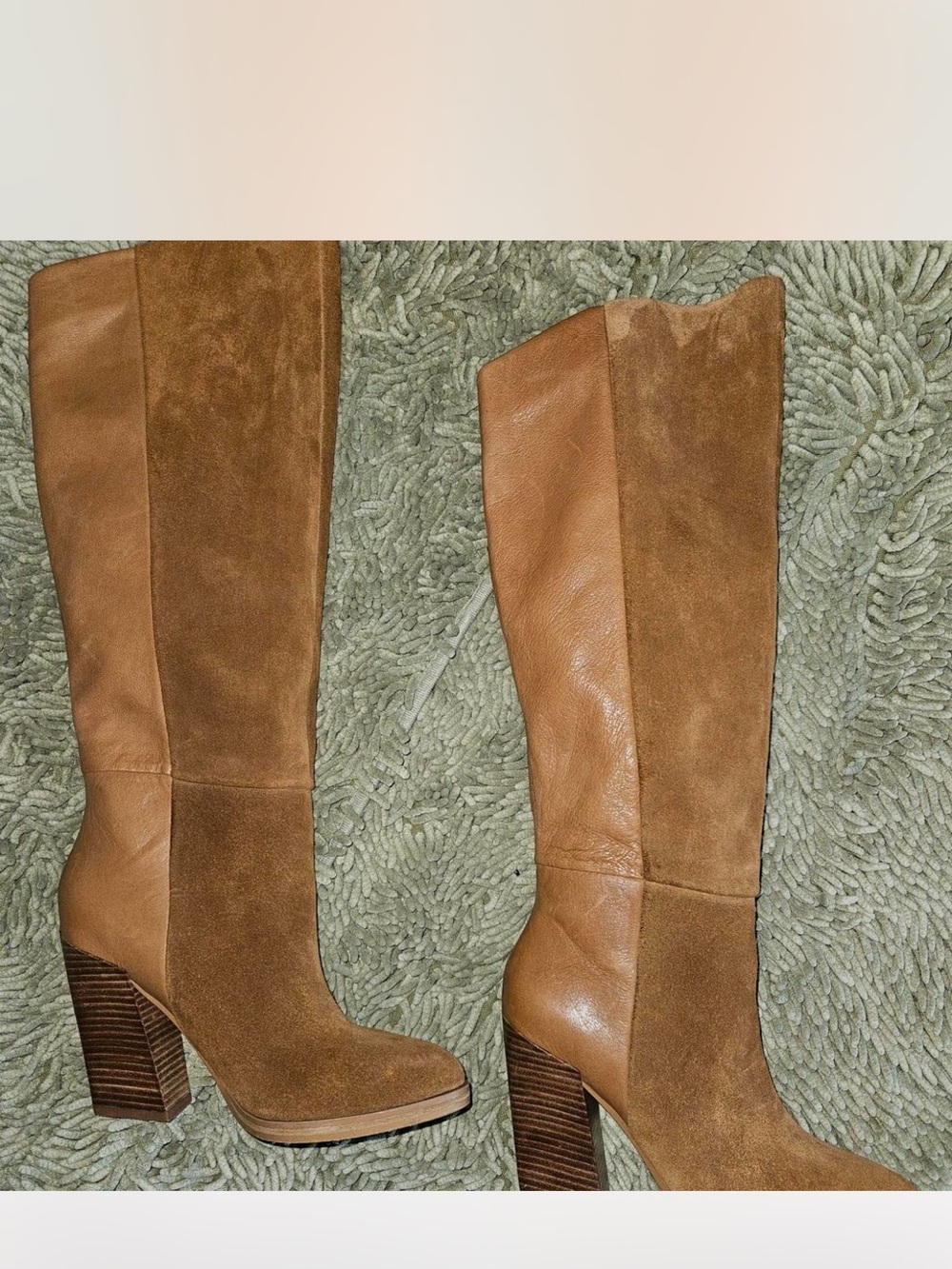 ALDO Zetta-38 Brown Suede & Leather Knee-High Block Heel Boots – EU 38 us 7/12 - Picture 4 of 7